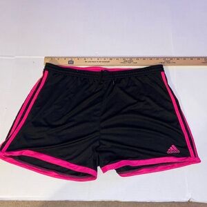 Adidas ladies XL running shorts with climacool. Black with hot pink accents.
